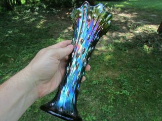 Northwood Tree Trunk Antique Carnival Art Glass Vase Purple Magnificent Color