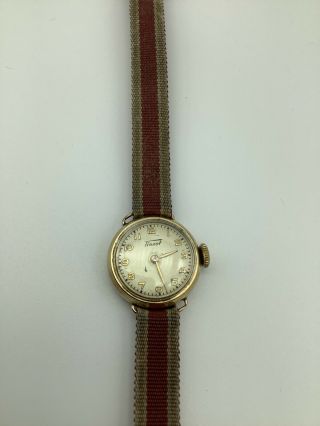 A Vintage 9ct Gold Swiss Made Tissot Ladies Wind Up Wristwatch. 2