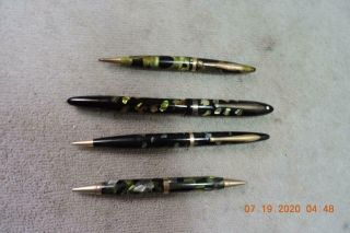 Antique Sheaffer White Dot Fountain Pen Pencil MOP Abalone Mother Pearl Inlay x4 2
