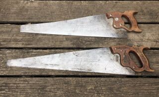 Old Vintage Antique Tools Disston Saws Logging Woodworking Carving D - 8 D - 23