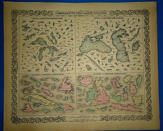 Vintage 1862 Colton Atlas Map The World 