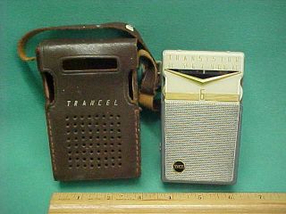 Vintage Trancel 6 Transistor Radio Tr - 60 With Case Toshiba Japan