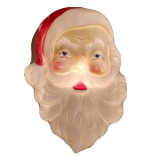 Santa Head Face Outdoor Lighted Vintage Christmas Blow Mold 22 " Union Products