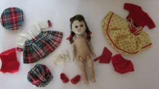 Vintage Vogue Ginny Bkw Doll 1954 Tiny Miss 40 Tagged Clothes&lot:muffie,  Ginger