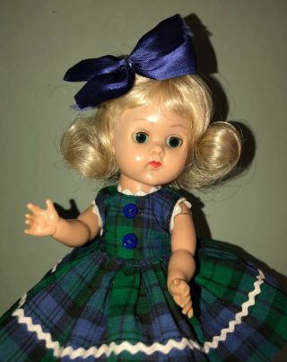 Vintage Vogue Ginny Doll In Her Tagged Plaid Dress