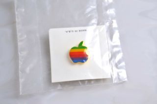 Made In Usa Vintage Apple Macintosh Computer Rainbow Logo Lapel Tie Pinback Pin