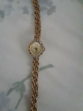 Vintage Ladies Armitron Deauville Diamond And Ruby Watch Estate