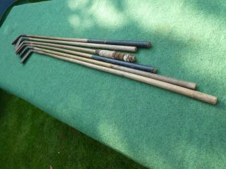 6 Vintage Hickory Smooth Faced irons need TLC/Restoration old golf antique 2