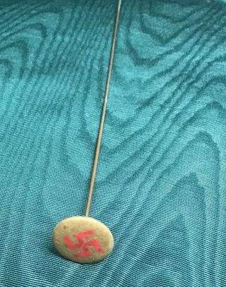Antique Hatpin C.  D.  Kenny Co Whirling Logs Good Luck Symbol Swastika 2