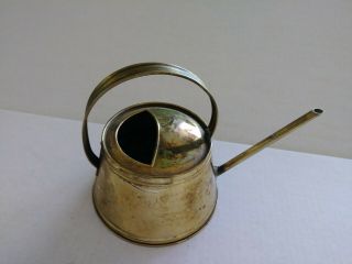 Vtg Lombard 8 " Brass Watering Can,  Cottage Garden,  Farmhouse,  Shabby,  Stamped