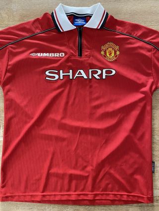 Manchester United 1999 Sharp Vintage Umbro Treble Shirt Jersey 1998 2000 Man Utd