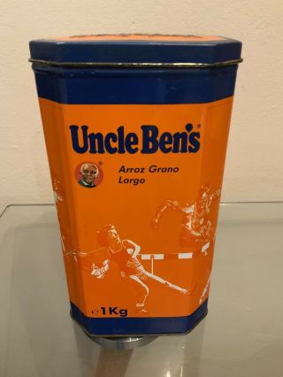 Vintage Uncle Ben ' s Rice Storage Tin 1992 Barcelona Olympics 3