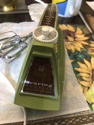 Vintage Waring Hand Mixer 12 Speed Model 11 - 114 Green And