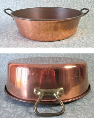 Vintage French 1.  5 Kg / 37.  5cm Copper Jam Pan 15 " Cook Pot Bowl Planter Sink