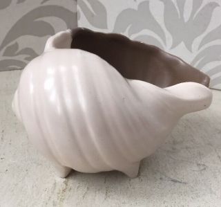 Vintage Retro Poole Pottery Sea Shell Vase Mat Mushroom & Brown Glaze