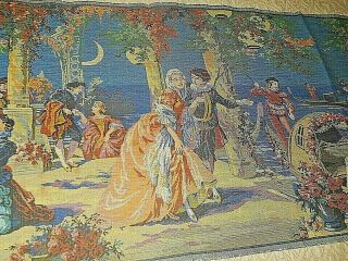 Vintage Tapestry W Fringe (large) Victorian Venice Courting Couple Made Belgium