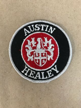Vtg Austin Healey Embroidered Sew On Patch 3” British Auto Racing Badge Bmc Mg