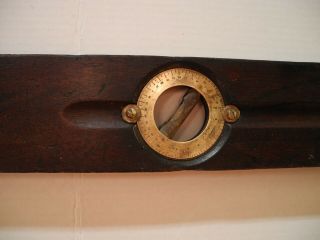 ANTIQUE ZENITH MARSHALL WELLS BRASS AND WOOD LEVEL 3