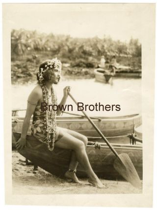 Vintage 1920s Hollywood Gilda Gray As Hawaiian Maiden Oversized Dbw Photo