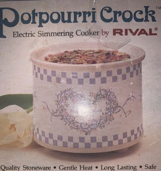 ❤️ Vintage Potpourri Mini Crock Pot By Rival Simmer Electric Floral Heart Design