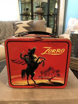 Vintage 1966 Zorro (red Sky) Metal Lunch Box Aladdin Industries Nashville Tn