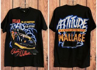 Rusty Wallace T Shirt Vintage 1995 90’s 2 Sided Lighting Bolt Single Stitch Sz L