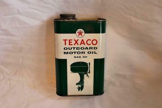 Vintage Texaco Outboard Motor Oil Sae 30 One Full Quart Usa For Marine Use