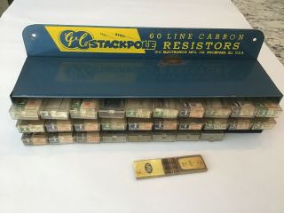 Vintage Gc Stackpole 60 Line Carbon Resistor Display Cabinet W/ 1w 2w Resistors