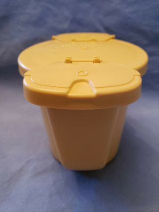 Vintage Tupperware Gold Sugar Bowl Container With Flip Tops 577 - 10 3
