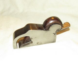 Antique Metal Bullnose Plane With Wooden Wedge Ward Cutter Old Woodworking Tool