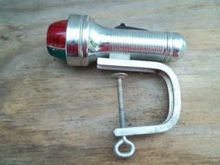 Vintage Battery Operated Red & Green Boat Light Nautical Decor Old