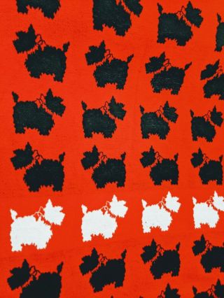 Vintage Vuteks Vukovar Crown Crafts Red Blanket Terrier Scottie Dogs Yugoslavia