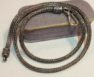 Vintage Retro Jewellery 22g 925 Sterling Silver Snake Rope Thick Chain Necklace
