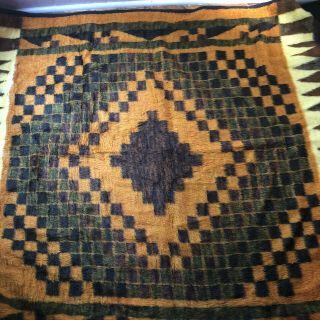 Vtg Biederlack Aztec Southwest Fleece Throw Blanket Approx.  75x58 Made In Usa