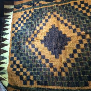 Vtg Biederlack Aztec Southwest Fleece Throw Blanket Approx.  75x58 Made in USA 2