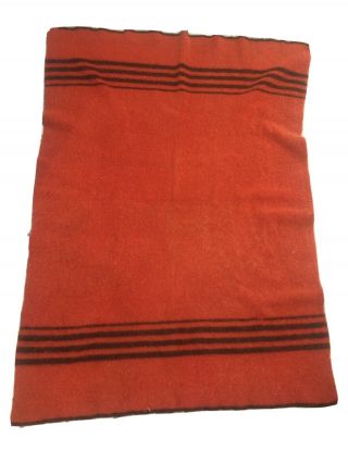 Vintage 60’s 4 Striped Wool Ranch Blanket Burnt Orange