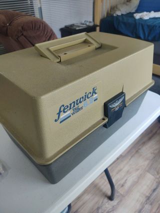 Tb1 Fenwick Tackle Box Full Of Tackle And,  Some Vintage,  Floating Knife