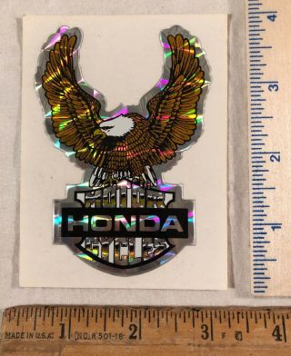 Vintage 1970s Honda Motorcycle Decal Bumper Sticker Prism Eagle 3”x4”