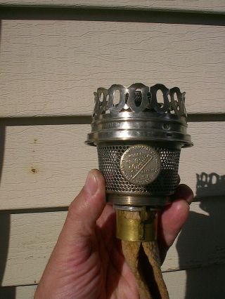 Old Nickel Plated Aladdin Model 9 Antique Oil Lamp Burner & Generator A,