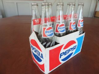 Vintage Diet Pepsi - Cola 8 Pack 16 Fl Oz Swirl Bottles With Cardboard Case