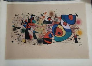 Vintage Joan Miro Stone Signed Lithograph 1976 Ceramiques,  From Ceramiques