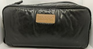Black Leather Camera Bag Solidex Camcorder Video Camera Case Compartment Vintage