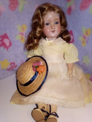 19 " Antique Bisque Doll Armand Marseille 390 A3m Teeth,  Open Mouth