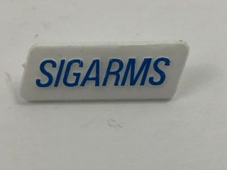 Vintage Sig Sauer Sigarms Plastic Lapel Pin Firearms Advertising F5