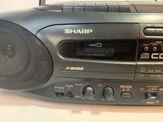 Sharp QT - CD7 Radio CD Cassette Player Recorder Vintage Boombox /, 2