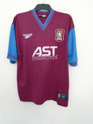 Aston Villa Vintage Home Football Shirt By Reebok Seasons 1997/1998 Size Large