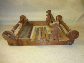 Antique Wooden Wood Table Top Weaving Loom