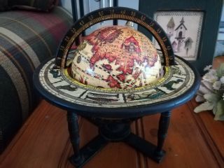 Vintage Antique Metal Zodiac Old World Globe