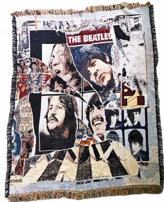 Beatles Anthology 3 Cover Vintage Woven Throw Blanket Afghan.