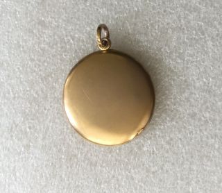 Antique Victorian W&h Co.  1/4 Gold Shell Filled Round Locket Round Pendant